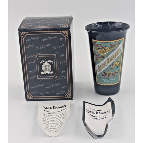 Jack Daniels Whiskey Old Sour Mash Shot Glass Distillery Barware Collectable - Picture 1 of 10